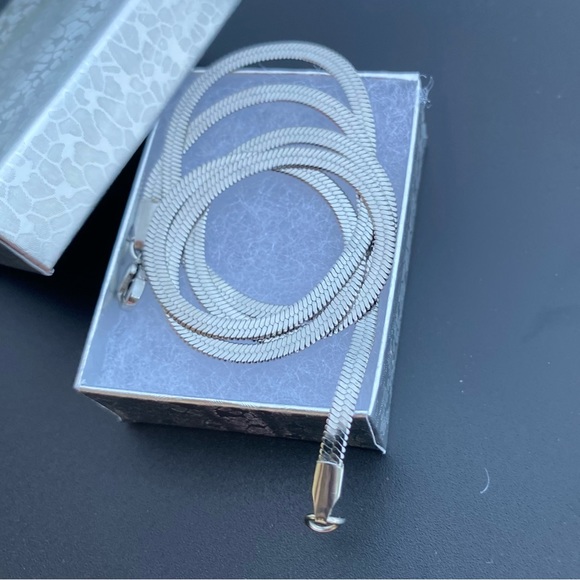 Men's  Woman’s Flat Snake Link Stainless Steel Chain Necklace Jewelry Unisex - Picture 2 of 10